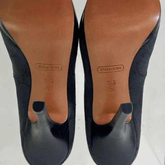 NEW Coach Designer Black Monogram Signature High Heel Pump Stiletto 5.5 - Picture 6 of 8